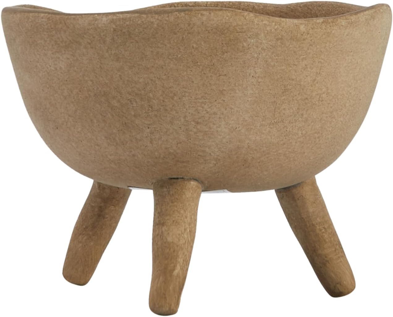 Creative Co-Op Boho Terracotta Footed Planter with Organic Edge, Matte Taupe