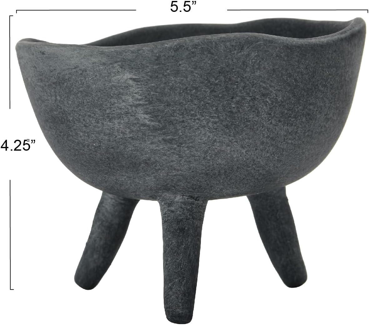 Creative Co-Op Boho Terracotta Footed Bowl, Slate Grey
