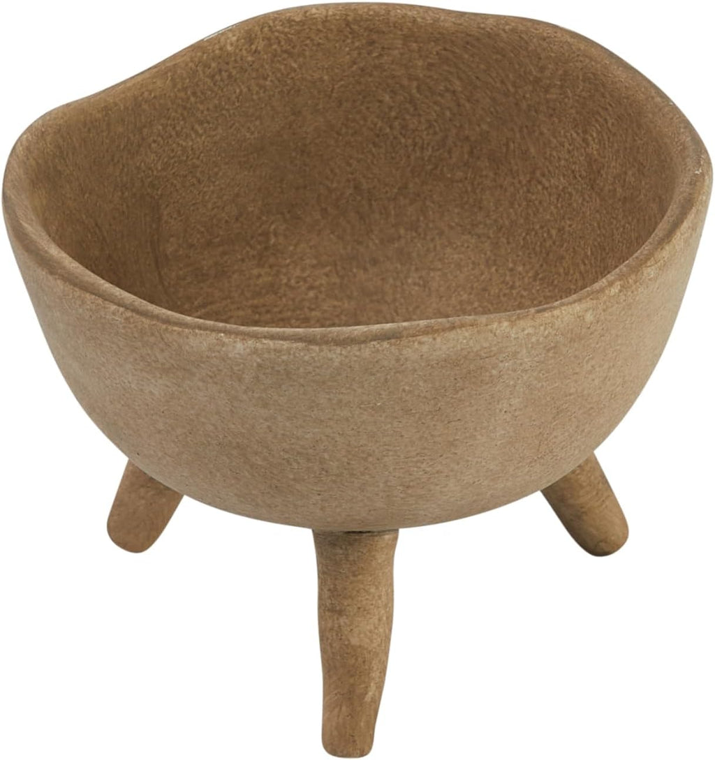 Creative Co-Op Boho Terracotta Footed Planter with Organic Edge, Matte Taupe