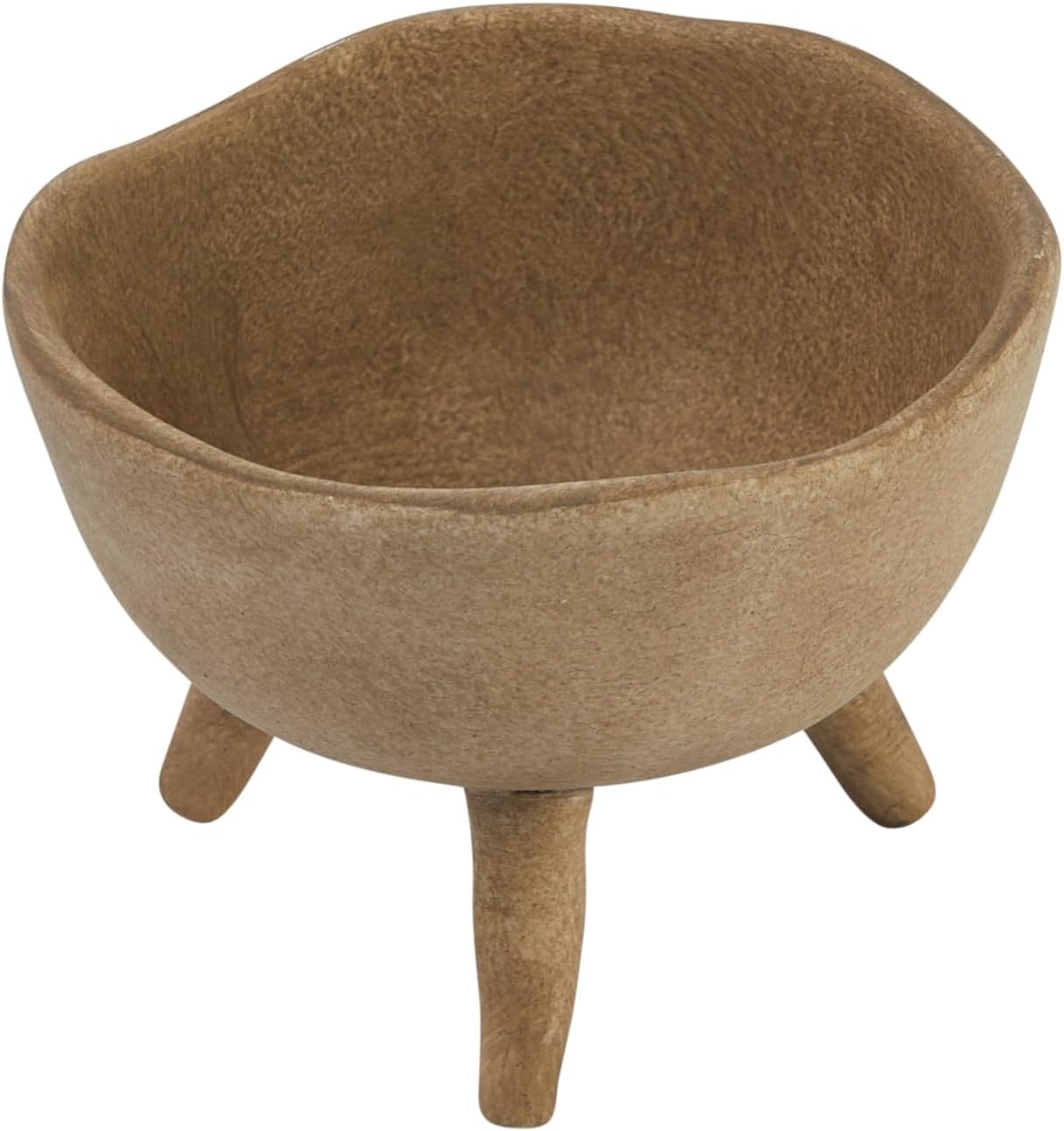 Creative Co-Op Boho Terracotta Footed Planter with Organic Edge, Matte Taupe