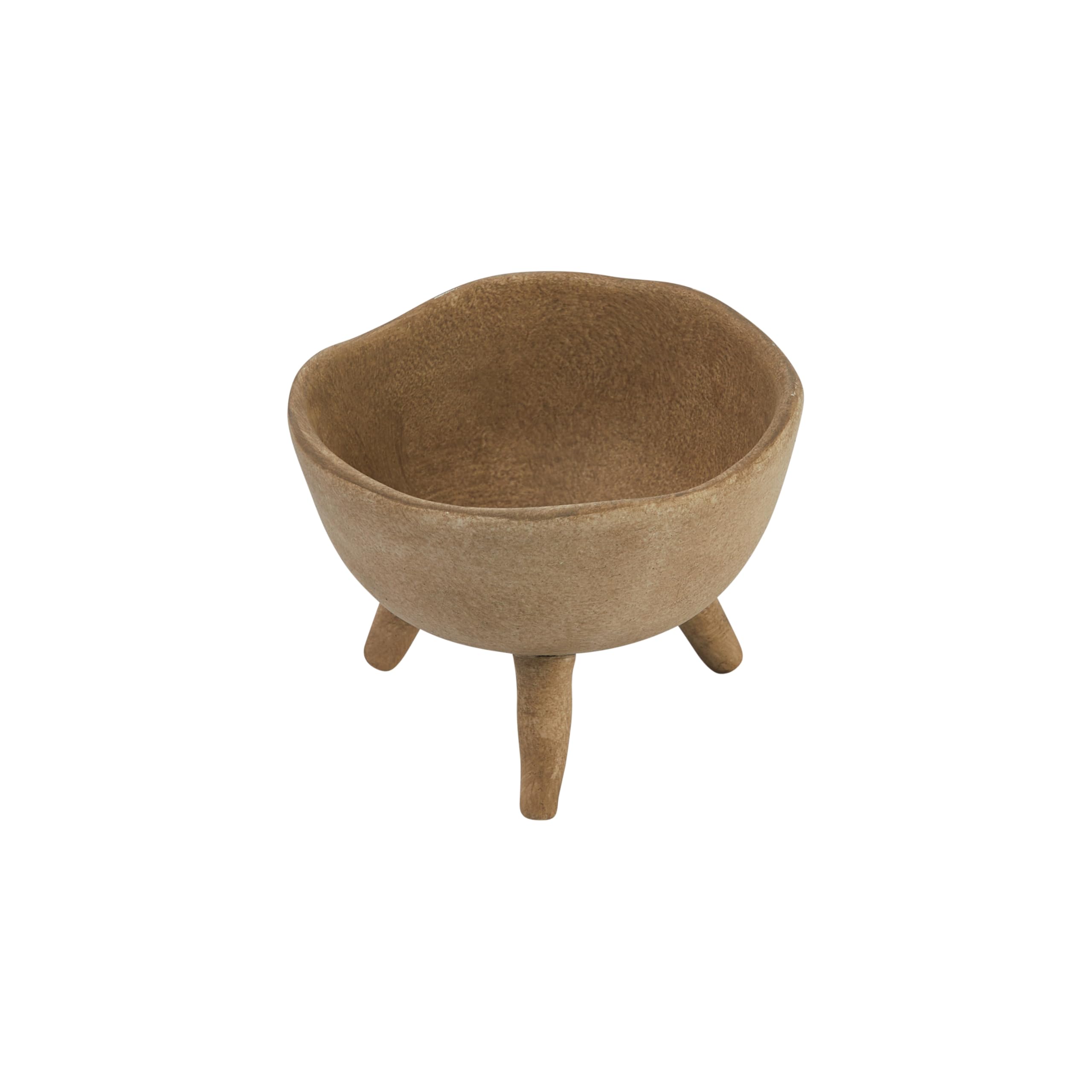 Creative Co-Op Boho Terracotta Footed Planter with Organic Edge, Matte Taupe