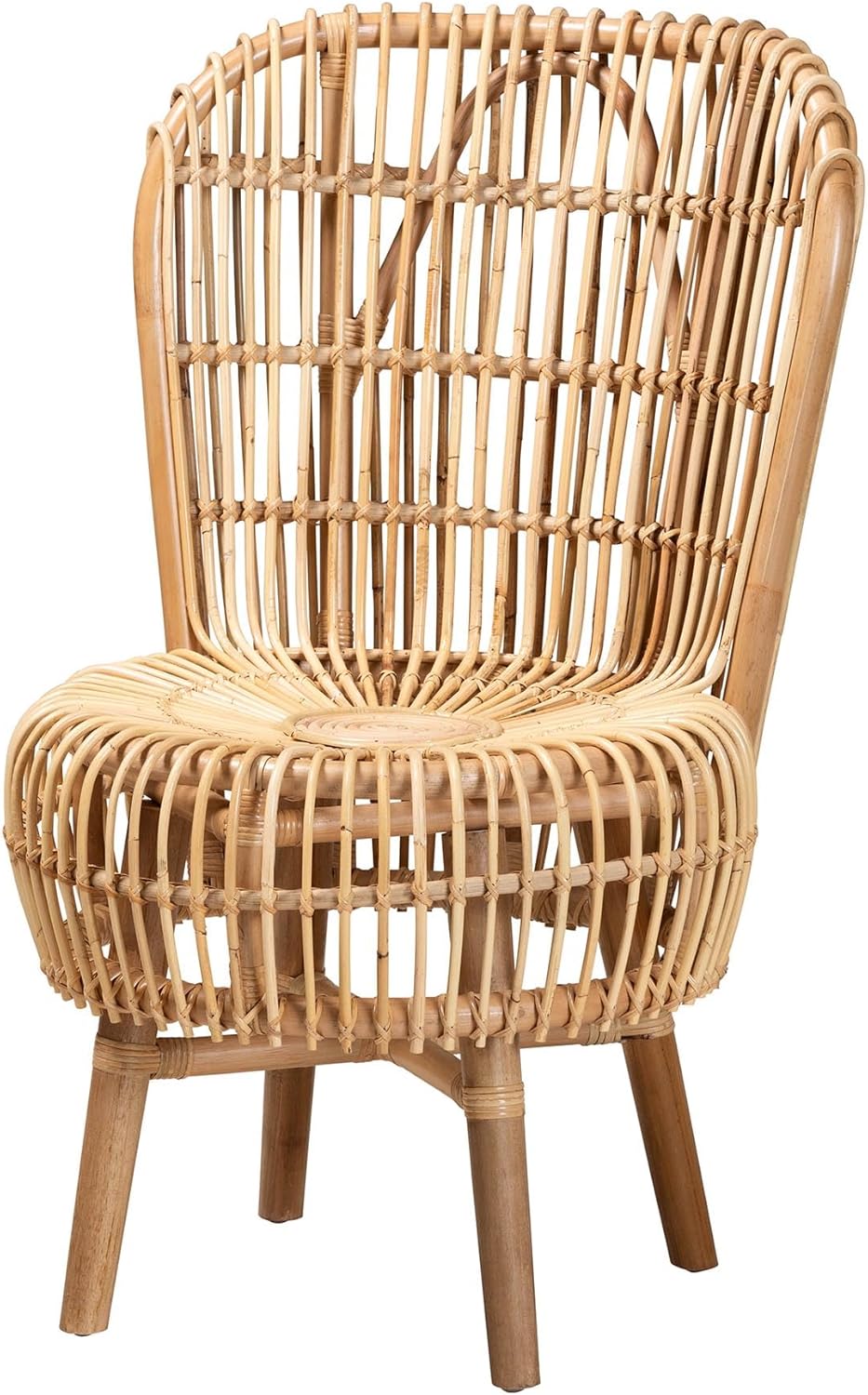 Bali & pari Nagoya Modern Bohemian Natural Rattan Tall Accent Chair