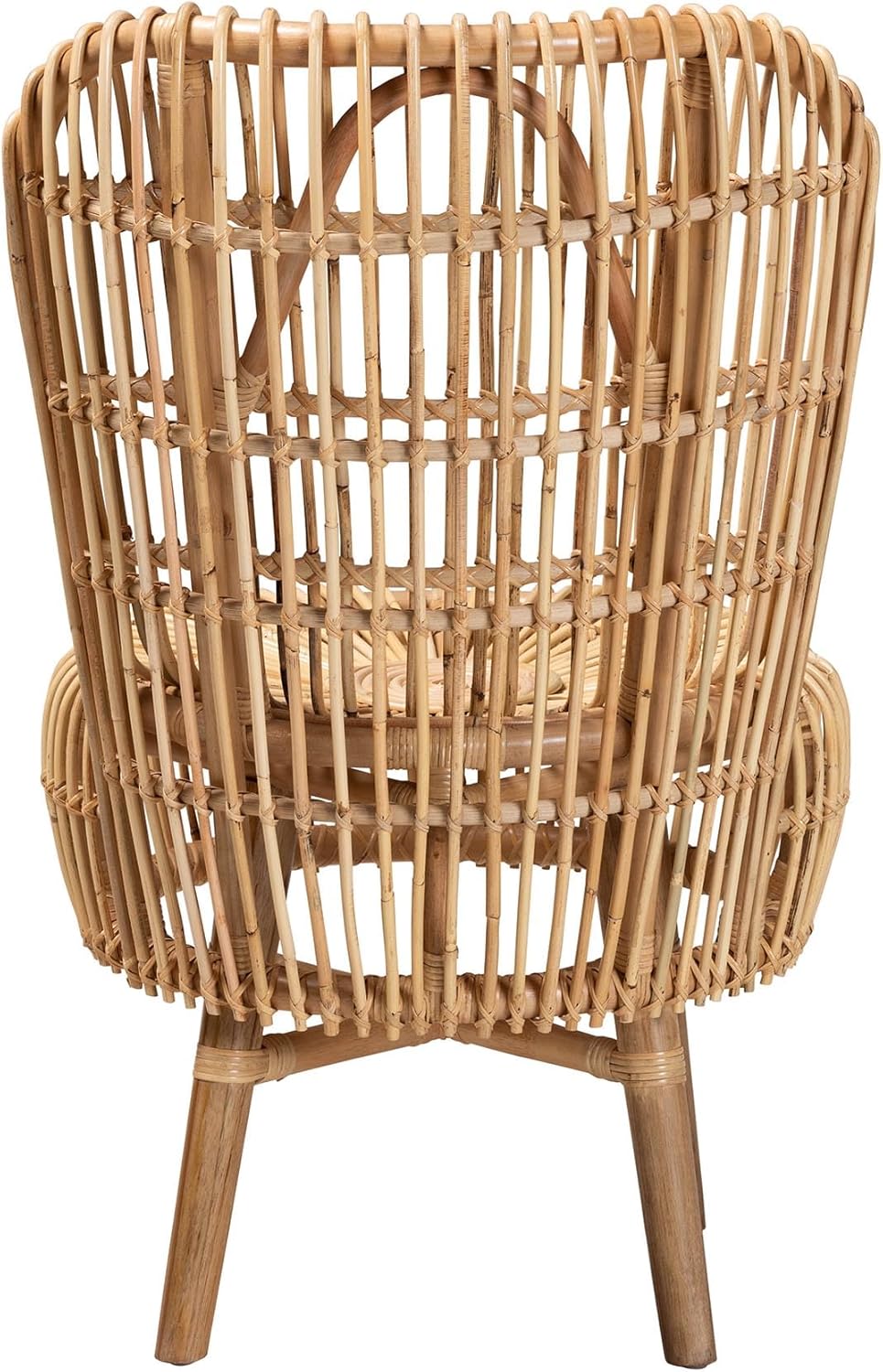 Bali & pari Nagoya Modern Bohemian Natural Rattan Tall Accent Chair