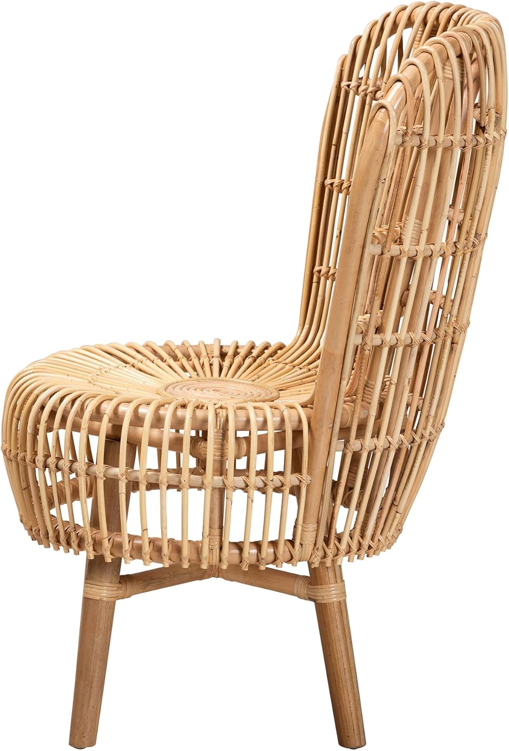 Bali & pari Nagoya Modern Bohemian Natural Rattan Tall Accent Chair