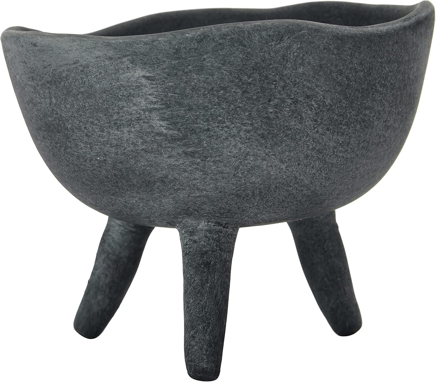 Creative Co-Op Boho Terracotta Footed Bowl, Slate Grey