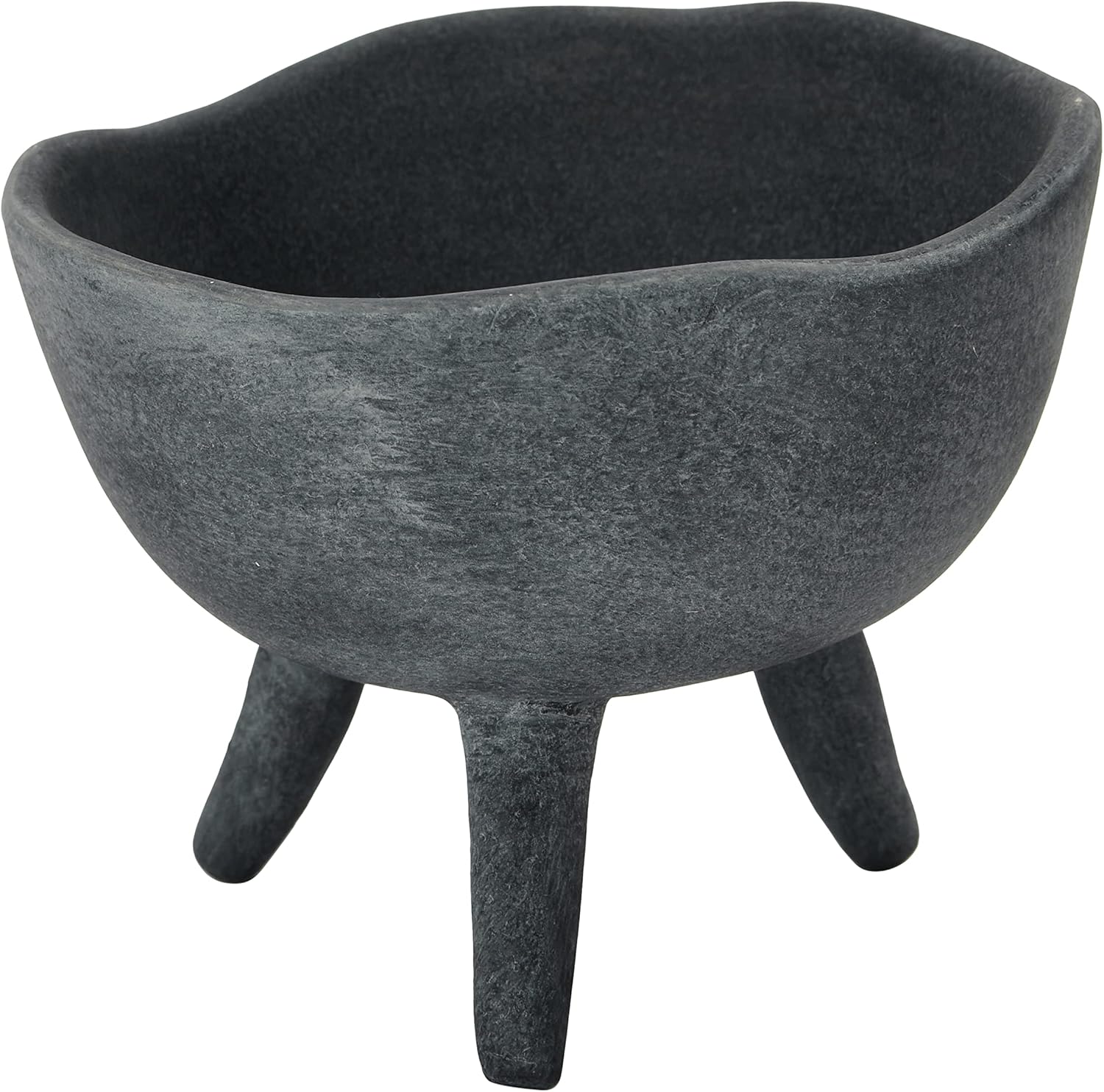 Creative Co-Op Boho Terracotta Footed Bowl, Slate Grey