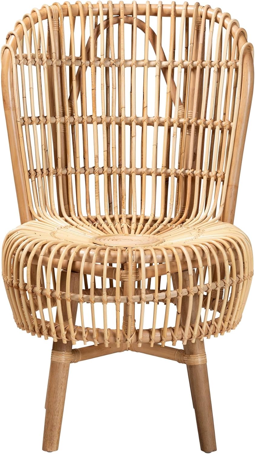 Bali & pari Nagoya Modern Bohemian Natural Rattan Tall Accent Chair